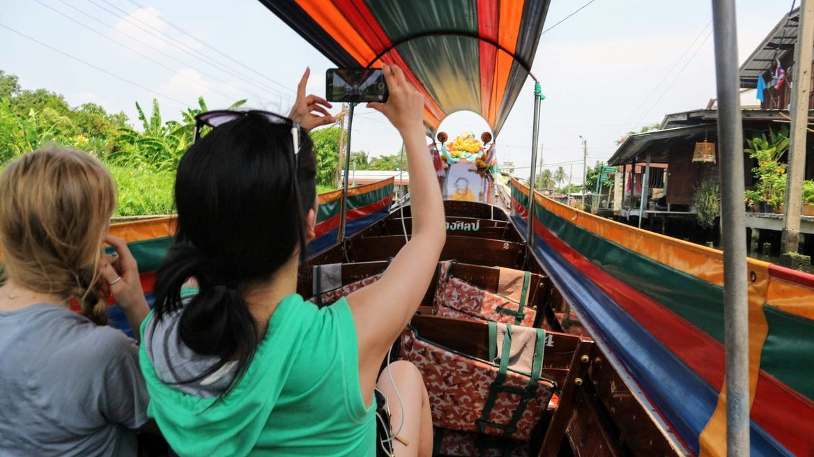 Enjoy a canal ride in a long tail boat