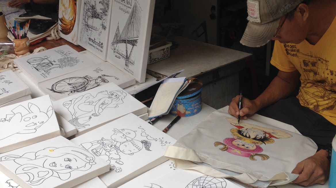 Art work at the Bang Namphueng Market