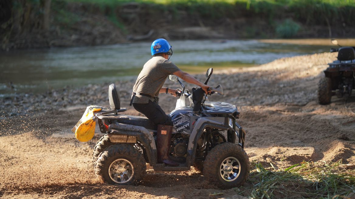 Having fun besides the river sand