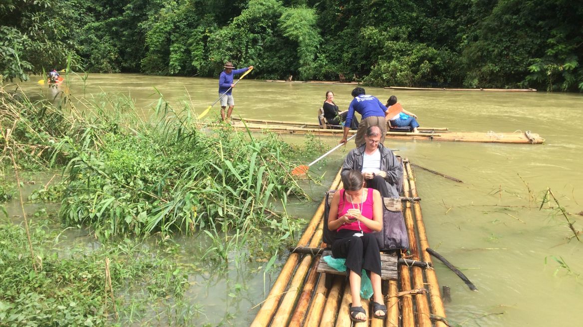 Bamboo rafting in sok river