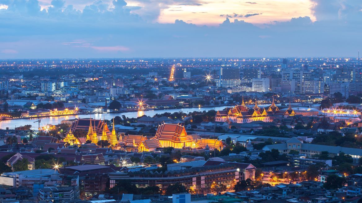 Bangkok Old Town at twilight