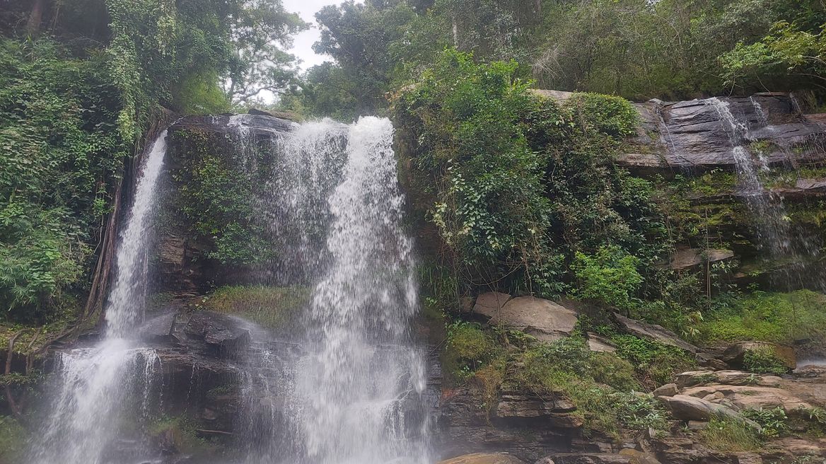 Relaxing at the waterfall