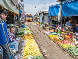 Maeklong Railway Market and Damnoen Saduak Floating Market