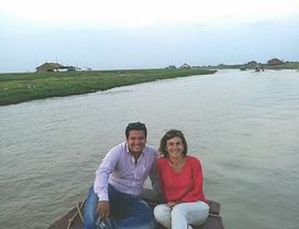 Sunset in Tonle Sap in Siem Reap