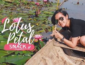 Glide Along the Red Lotus Pond & Try a Lotus Petal Snack!
