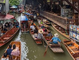 Maeklong Railway Market, Motor Boat Ride & TH Food