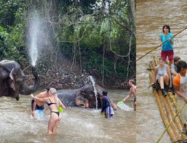 Elephant Care and Bamboo Rafting
