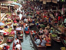 Visit a Floating Market & Railway Market Near Bangkok