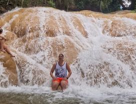 Climb Huge Sticky Waterfall Hot Spring Visit Cave