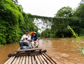 Bamboo Rafting to Visit Hill Tribe Village 