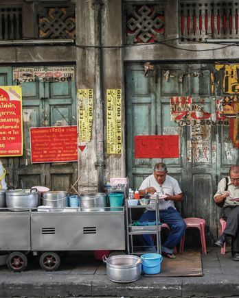 Local food stall on the footpath