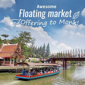 Go Merit Making with a Local at Kwan-Riam Floating Market 
