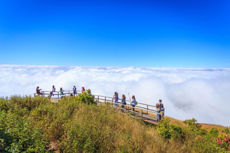 The mist and the mountains seen from Doi Samer Doi in Nan